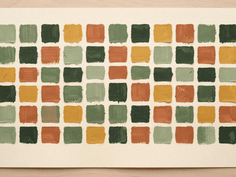 Class images coming soon placeholder image of colored acrylic paint swatches in a grid on canvas.